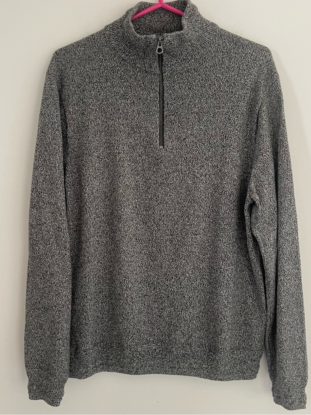 J Crew Men's Half-Zip Heathered Gray Sweater